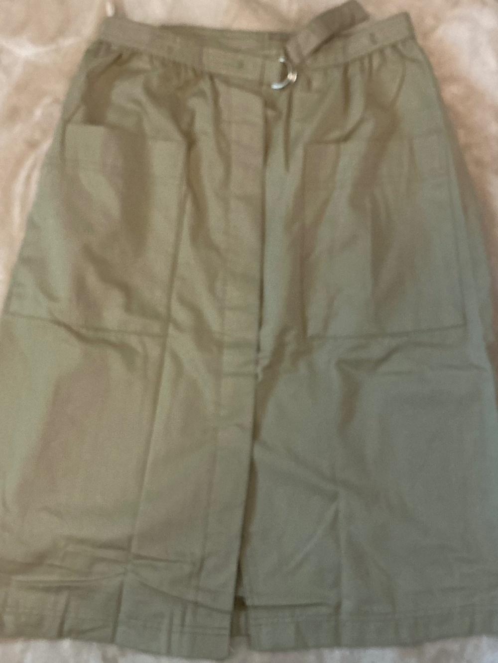 VTG 70’s/80’s Rhea Originals Khaki Utility Skirt Cargo pleated D-Ring M Safari